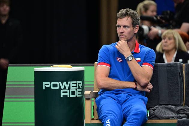 Non-playing captain Tomas Berdych watches the game against Ben Shelton (USA) of the 2026 Davis Cup men s team tennis World Championship, WM, Weltmeisterschaft match between the Czech Republic and the United States, in Prague, Czech Republic, on September 18, 2026. (CTKxPhoto MichalxKamaryt) CTKPhotoP2026091806636  CTKPhotoP2026091806636