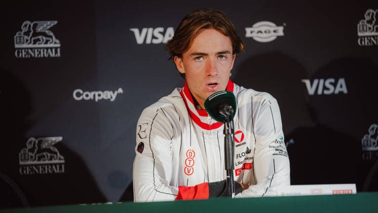 TENNIS - Davis Cup, AUT vs BEL VIENNA,AUSTRIA,18.SEP.26 - TENNIS - ITF Davis Cup, qualification round 2, Austria vs Belgium. Image shows Lukas Neumayer (AUT) during an interview.  GEPAxpictures xAlexanderxSolc