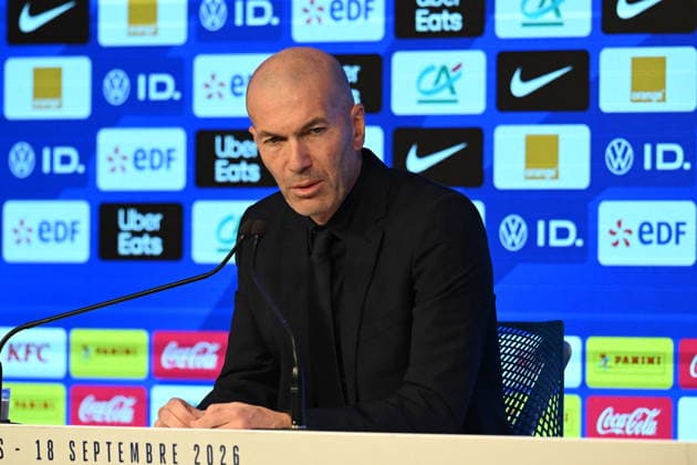 Zinedine Zidane Announced His First Roster - Paris Zinedine Zidane announced his first roster on Friday, September 18, 2026 during a press conference, PK, Pressekonferenz held at the headquarters of the French Football Federation in Paris, France. The new head coach of the French national team, Nationalteam who was appointed on July 28, will reveal the names of the players selected for the first four matches of the group stage of the 2027 UEFA Nations League. Photo by Florian Poitout ABACAPRESS.COM Paris France  Copyright: xPoitoutxFlorian ABACAx