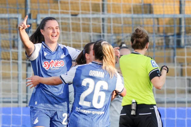 18.09.2026, xgrfx, Fussball Google Pixel Frauen-Bundesliga, TSG Hoffenheim Frauen - VfL Wolfsburg v.l. Tor, Chiara Hahn (TSG Hoffenheim) Hoffenheim