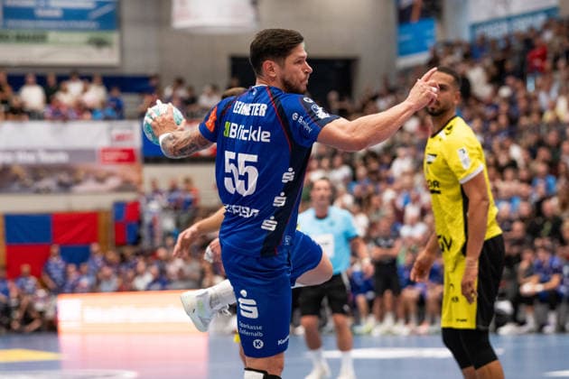 Csaba Leimeter (HBW Balingen Weilstetten, 55), erneut beim Wurf, HBW Balingen Weilstetten vs. TVB Stuttgart, GER, Opel 1. Handball Bundesliga, Meisterschaft, Spieltag 5, Saison 2026 2027, 18.09.2026, Eibner-Pressefoto Andreas Ulmer HBW Balingen Weilstetten vs. TVB Stuttgart, GER, Opel 1. Handball Bundesliga, Meisterschaft, Spieltag 5, Saison 2026 2027, 18.09.2026, Balingen Copyright: xEibner-Pressefoto AndreasxUlmerx EP_AUR