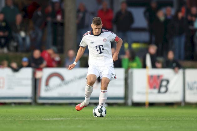 18.09.2026, Herren, Fussball, Saison 2026 2027, Regionalliga Bayern, 10. Spieltag: TSV Aubstadt - FC Bayern Muenchen II David Heindl ( 5, FC Bayern München II) Sulzfeld Schulstadion Aubstadt (NGN Arena) Bayern Deutschland