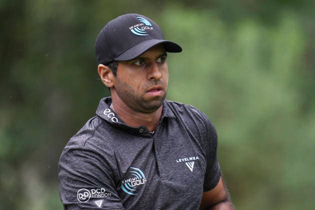 VIRGINIA WATER, ENGLAND - SEPTEMBER 18: Aaron Rai (ENG) plays from the thirteenth tee during Round 2 at the BMW PGA, Golf Herren Championship at Wentworth Golf Club, Virginia Water on September 18, 2026 in Surrey, England The BMW PGA Championship