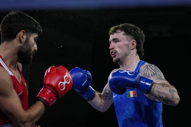 2026 European Boxing Championships in Sofia SOFIA, BULGARIA - SEPTEMBER 18: Dena Clancy (blue) competes against Mohamed Siala (red) in the men s 65kg category at the 2026 European Boxing Championships held at Asics Arena in Sofia, Bulgaria, on September 18, 2026. Osmancan Gurdogan Anadolu Sofia Bulgaria. Editorial use only. Please get in touch for any other usage.  Copyright: x2026xAnadoluxOsmancanxGurdoganx