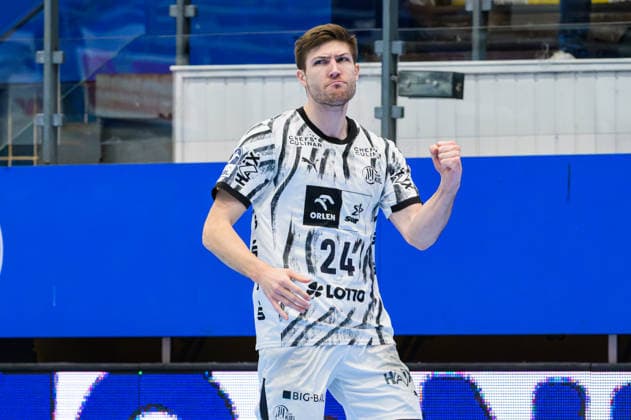 Lukas Zerbe (THW Kiel, 24) nach Treffer. GER, ThSV Eisenach gegen THW Kiel, 1. Opel Handballbundesliga, Handball, 5.Spieltag, Saison 2026 2027, 20.00 Uhr, 18.09.2026 GER, ThSV Eisenach gegen THW Kiel, 1. Opel Handballbundesliga, Handball, 5.Spieltag, Saison 2026 2027, 20.00 Uhr, 18.09.2026 Eisenach Copyright: xMartinxHerbstx