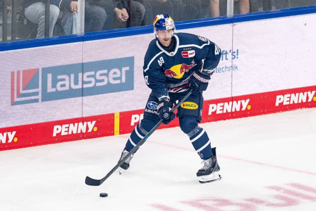 Lucas Thaler (EHC Red Bull Muenchen, 48) GER, EHC Red Bull Muenchen vs. Adler Mannheim, Eishockey, DEL, Saison 2026 2027, 1. Spieltag, 18.09.2026. Foto: HMB Media Franz Feiner Copyright: HMBxMedia FranzxFeiner