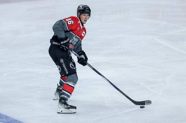 18.09.2026, Eishockey, DEL, Kölner Haie - Grizzlys Wolfsburg, 1.Spieltag, Saison 2026 27, Lanxess-Arena Köln: Kevin Niedenz (Koelner Haie 46) Nordrhein-Westfalen Deutschland