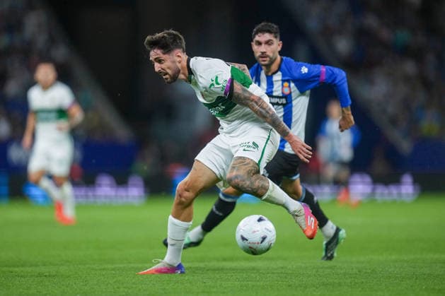 ESP: RCD Espanyol - Elche CF. La Liga EA Sports. Macthday 7 Fer Nino of Elche CF scores the 0-1 during the La Liga EA Sports match between RCD Espanyol and Elche CF played at RCDE Stadium on September 18, 2026 in Barcelona, Spain. kpng Copyright: xBaguxBlancox xPRESSINPHOTOx PS_2627_ESP_ELC_RAC_014