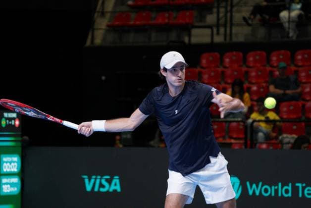 RECORD DATE NOT STATED Match between Gustavo Heide and Stan Wawrinka, valid for the Davis Cup, Brazil vs Switzerland 2026. Rio de Janeiro (RJ), 09 18 2026 - Sports Davis Cup Tennis RJ - Player Gustavo Heide during the Davis Cup, held at the Farmasi Arena, in the city of Rio de Janeiro this Friday, September 18, 2026.(Foto: Leonardo Antonio Thenews2 imago images) SPO  Copyright: xLeonardoxAntoniox