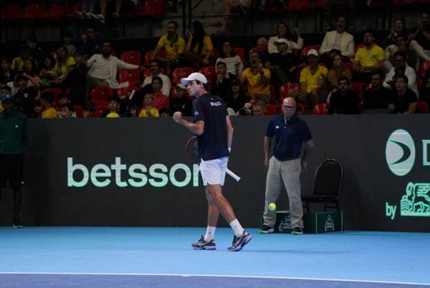 RECORD DATE NOT STATED Match between Gustavo Heide and Stan Wawrinka, valid for the Davis Cup, Brazil vs Switzerland 2026. Rio de Janeiro (RJ), 09 18 2026 - Sports Davis Cup Tennis RJ - Player Gustavo Heide during the Davis Cup, held at the Farmasi Arena, in the city of Rio de Janeiro this Friday, September 18, 2026.(Foto: Leonardo Antonio Thenews2 imago images) SPO  Copyright: xLeonardoxAntoniox