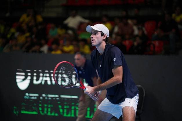 RECORD DATE NOT STATED Match between Gustavo Heide and Stan Wawrinka, valid for the Davis Cup, Brazil vs Switzerland 2026. Rio de Janeiro (RJ), 09 18 2026 - Sports Davis Cup Tennis RJ - Player Gustavo Heide during the Davis Cup, held at the Farmasi Arena, in the city of Rio de Janeiro this Friday, September 18, 2026.(Foto: Leonardo Antonio Thenews2 imago images) SPO  Copyright: xLeonardoxAntoniox