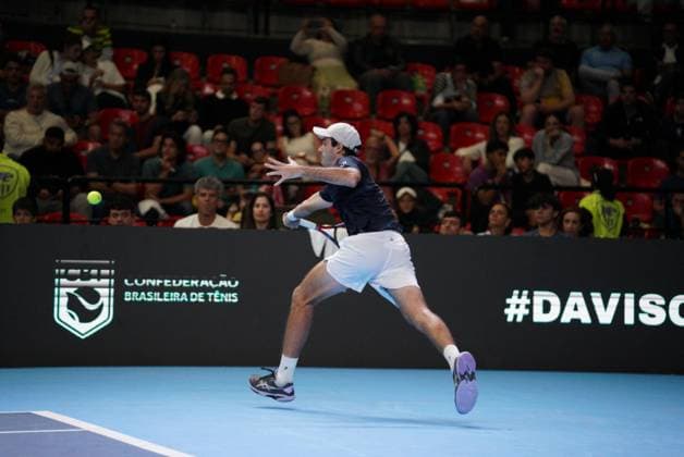 RECORD DATE NOT STATED Match between Gustavo Heide and Stan Wawrinka, valid for the Davis Cup, Brazil vs Switzerland 2026. Rio de Janeiro (RJ), 09 18 2026 - Sports Davis Cup Tennis RJ - Player Gustavo Heide during the Davis Cup, held at the Farmasi Arena, in the city of Rio de Janeiro this Friday, September 18, 2026.(Foto: Leonardo Antonio Thenews2 imago images) SPO  Copyright: xLeonardoxAntoniox