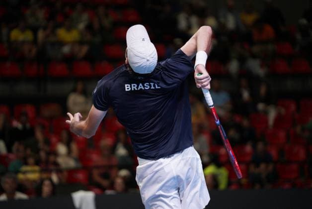 RECORD DATE NOT STATED Match between Gustavo Heide and Stan Wawrinka, valid for the Davis Cup, Brazil vs Switzerland 2026. Rio de Janeiro (RJ), 09 18 2026 - Sports Davis Cup Tennis RJ - Player Gustavo Heide during the Davis Cup, held at the Farmasi Arena, in the city of Rio de Janeiro this Friday, September 18, 2026.(Foto: Leonardo Antonio Thenews2 imago images) SPO  Copyright: xLeonardoxAntoniox