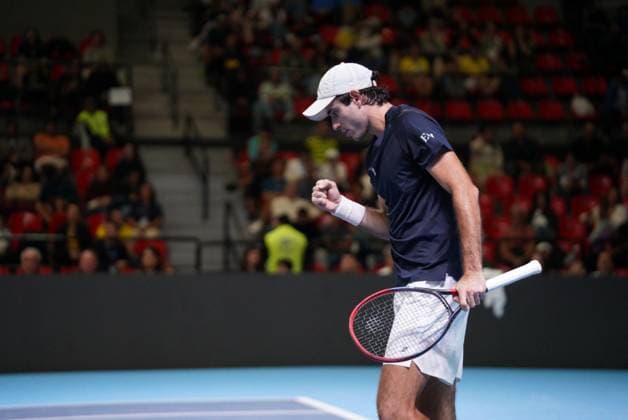 RECORD DATE NOT STATED Match between Gustavo Heide and Stan Wawrinka, valid for the Davis Cup, Brazil vs Switzerland 2026. Rio de Janeiro (RJ), 09 18 2026 - Sports Davis Cup Tennis RJ - Player Gustavo Heide during the Davis Cup, held at the Farmasi Arena, in the city of Rio de Janeiro this Friday, September 18, 2026.(Foto: Leonardo Antonio Thenews2 imago images) SPO  Copyright: xLeonardoxAntoniox