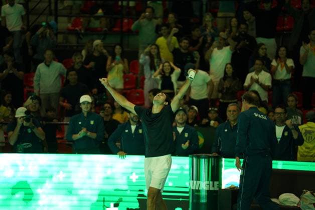 RECORD DATE NOT STATED Match between Gustavo Heide and Stan Wawrinka, valid for the Davis Cup, Brazil vs Switzerland 2026. Rio de Janeiro (RJ), 09 18 2026 - Sports Davis Cup Tennis RJ - Player Gustavo Heide during the Davis Cup, held at the Farmasi Arena, in the city of Rio de Janeiro this Friday, September 18, 2026.(Foto: Leonardo Antonio Thenews2 imago images) SPO  Copyright: xLeonardoxAntoniox