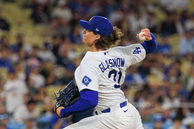 September 18, 2026, Los Angeles, California, USA: Starting pitcher, Tyler Glasnow 31 of the Los Angeles Dodgers during a regular-season MLB, Baseball Herren, USA game against the San Francisco Giants on Friday September 18, 2026 at Dodger Stadium in Los Angeles, California. Dodgers defeat Giants, 8-2. JAVIER ROJAS PI Los Angeles USA - ZUMAp124 20260918_zaa_p124_003 Copyright: xJavierxRojasx