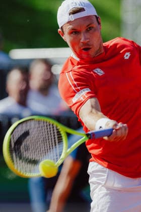TENNIS - Davis Cup, AUT vs BEL VIENNA,AUSTRIA,19.SEP.26 - TENNIS - ITF Davis Cup, qualification round 2, Austria vs Belgium. Image shows Lukas Miedler (AUT).  GEPAxpictures xAlexanderxSolc