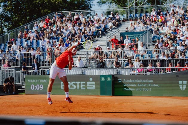 TENNIS - Davis Cup, AUT vs BEL VIENNA,AUSTRIA,19.SEP.26 - TENNIS - ITF Davis Cup, qualification round 2, Austria vs Belgium. Image shows Lukas Miedler (AUT).  GEPAxpictures xAlexanderxSolc