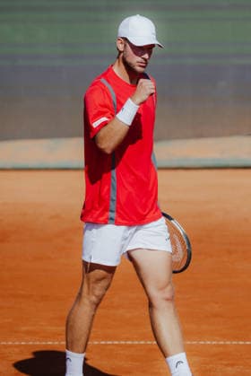 TENNIS - Davis Cup, AUT vs BEL VIENNA,AUSTRIA,19.SEP.26 - TENNIS - ITF Davis Cup, qualification round 2, Austria vs Belgium. Image shows the rejoicing of Neil Oberleitner (AUT).  GEPAxpictures xAlexanderxSolc