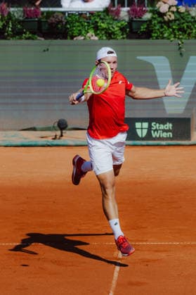 TENNIS - Davis Cup, AUT vs BEL VIENNA,AUSTRIA,19.SEP.26 - TENNIS - ITF Davis Cup, qualification round 2, Austria vs Belgium. Image shows Lukas Miedler (AUT).  GEPAxpictures xAlexanderxSolc