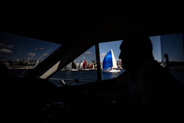 25th Bosphorus Cup in Istanbul ISTANBUL, TURKIYE - SEPTEMBER 19: Sailors and yachts compete in the Bosphorus Strait during the third day of the 25th Bosphorus Cup sailing races in Istanbul, Turkiye on September 19, 2026. Sebnem Coskun Anadolu Istanbul Turkey. Editorial use only. Please get in touch for any other usage.  Copyright: x2026xAnadoluxSebnemxCoskunx