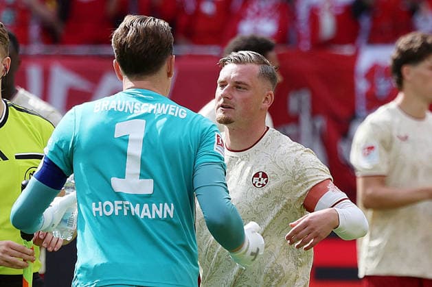 19.09.2026, xrekx, Fussball 2.Bundesliga, 1.FC Kaiserslautern - Eintracht Braunschweig v.l. Ron-Thorben Hoffmann (Eintracht Braunschweig) Marlon Ritter (1.FC Kaiserslautern) (DFL DFB REGULATIONS PROHIBIT ANY USE OF PHOTOGRAPHS as IMAGE SEQUENCES and or QUASI-VIDEO) Kaiserslautern