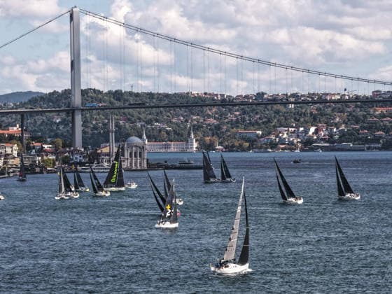 25th Bosphorus Cup in Istanbul ISTANBUL, TURKIYE - SEPTEMBER 19 : An aerial view of the 25th Bosphorus Cup sailing races, continue on its third day in Istanbul, Turkiye on September 19, 2026. Muhammed Enes Yildirim Anadolu Istanbul Turkey. Editorial use only. Please get in touch for any other usage.  Copyright: x2026xAnadoluxMuhammedxEnesxYildirimx