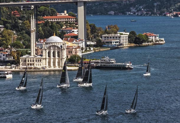 25th Bosphorus Cup in Istanbul ISTANBUL, TURKIYE - SEPTEMBER 19 : An aerial view of the 25th Bosphorus Cup sailing races, continue on its third day in Istanbul, Turkiye on September 19, 2026. Muhammed Enes Yildirim Anadolu Istanbul Turkey. Editorial use only. Please get in touch for any other usage.  Copyright: x2026xAnadoluxMuhammedxEnesxYildirimx