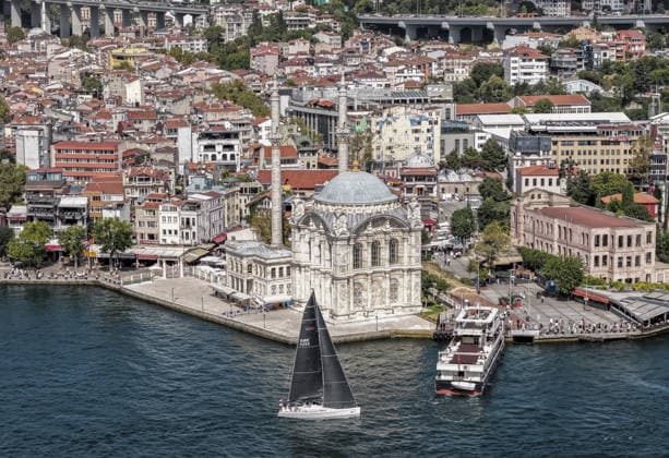 25th Bosphorus Cup in Istanbul ISTANBUL, TURKIYE - SEPTEMBER 19 : An aerial view of the 25th Bosphorus Cup sailing races, continue on its third day in Istanbul, Turkiye on September 19, 2026. Muhammed Enes Yildirim Anadolu Istanbul Turkey. Editorial use only. Please get in touch for any other usage.  Copyright: x2026xAnadoluxMuhammedxEnesxYildirimx
