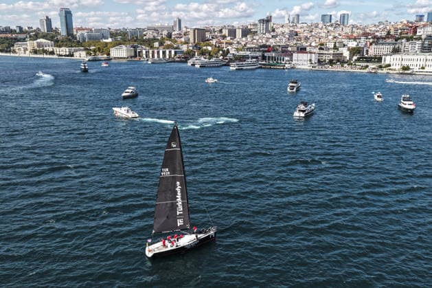 25th Bosphorus Cup in Istanbul ISTANBUL, TURKIYE - SEPTEMBER 19 : An aerial view of the 25th Bosphorus Cup sailing races, continue on its third day in Istanbul, Turkiye on September 19, 2026. Muhammed Enes Yildirim Anadolu Istanbul Turkey. Editorial use only. Please get in touch for any other usage.  Copyright: x2026xAnadoluxMuhammedxEnesxYildirimx