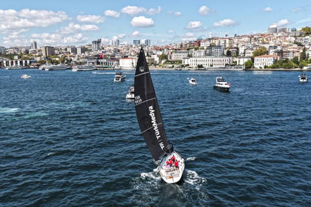 25th Bosphorus Cup in Istanbul ISTANBUL, TURKIYE - SEPTEMBER 19 : An aerial view of the 25th Bosphorus Cup sailing races, continue on its third day in Istanbul, Turkiye on September 19, 2026. Muhammed Enes Yildirim Anadolu Istanbul Turkey. Editorial use only. Please get in touch for any other usage.  Copyright: x2026xAnadoluxMuhammedxEnesxYildirimx