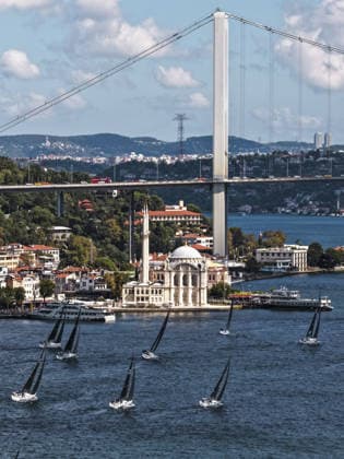 25th Bosphorus Cup in Istanbul ISTANBUL, TURKIYE - SEPTEMBER 19 : An aerial view of the 25th Bosphorus Cup sailing races, continue on its third day in Istanbul, Turkiye on September 19, 2026. Muhammed Enes Yildirim Anadolu Istanbul Turkey. Editorial use only. Please get in touch for any other usage.  Copyright: x2026xAnadoluxMuhammedxEnesxYildirimx