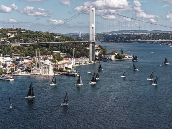 25th Bosphorus Cup in Istanbul ISTANBUL, TURKIYE - SEPTEMBER 19 : An aerial view of the 25th Bosphorus Cup sailing races, continue on its third day in Istanbul, Turkiye on September 19, 2026. Muhammed Enes Yildirim Anadolu Istanbul Turkey. Editorial use only. Please get in touch for any other usage.  Copyright: x2026xAnadoluxMuhammedxEnesxYildirimx