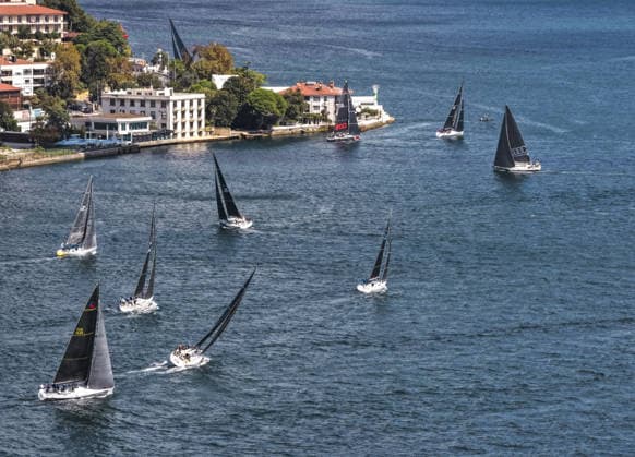 25th Bosphorus Cup in Istanbul ISTANBUL, TURKIYE - SEPTEMBER 19 : An aerial view of the 25th Bosphorus Cup sailing races, continue on its third day in Istanbul, Turkiye on September 19, 2026. Muhammed Enes Yildirim Anadolu Istanbul Turkey. Editorial use only. Please get in touch for any other usage.  Copyright: x2026xAnadoluxMuhammedxEnesxYildirimx