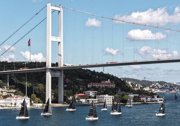 25th Bosphorus Cup in Istanbul ISTANBUL, TURKIYE - SEPTEMBER 19 : An aerial view of the 25th Bosphorus Cup sailing races, continue on its third day in Istanbul, Turkiye on September 19, 2026. Muhammed Enes Yildirim Anadolu Istanbul Turkey. Editorial use only. Please get in touch for any other usage.  Copyright: x2026xAnadoluxMuhammedxEnesxYildirimx