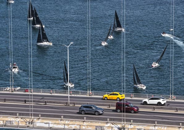 25th Bosphorus Cup in Istanbul ISTANBUL, TURKIYE - SEPTEMBER 19 : An aerial view of the 25th Bosphorus Cup sailing races, continue on its third day in Istanbul, Turkiye on September 19, 2026. Muhammed Enes Yildirim Anadolu Istanbul Turkey. Editorial use only. Please get in touch for any other usage.  Copyright: x2026xAnadoluxMuhammedxEnesxYildirimx