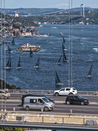 25th Bosphorus Cup in Istanbul ISTANBUL, TURKIYE - SEPTEMBER 19 : An aerial view of the 25th Bosphorus Cup sailing races, continue on its third day in Istanbul, Turkiye on September 19, 2026. Muhammed Enes Yildirim Anadolu Istanbul Turkey. Editorial use only. Please get in touch for any other usage.  Copyright: x2026xAnadoluxMuhammedxEnesxYildirimx