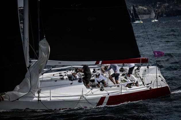 25th Bosphorus Cup in Istanbul ISTANBUL, TURKIYE - SEPTEMBER 19: A sailboat competes during the 25th Bosphorus Cup sailing races on the third day of the competition in the Bosphorus in Istanbul, Turkiye, on September 19, 2026. Sebnem Coskun Anadolu Istanbul Turkey. Editorial use only. Please get in touch for any other usage.  Copyright: x2026xAnadoluxSebnemxCoskunx