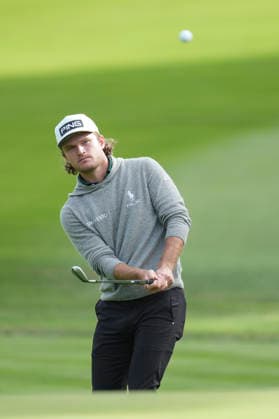 VIRGINIA WATER, ENGLAND - SEPTEMBER 19: Freddy Schott (GER) chips to the 12th green during Round 3 at the BMW PGA, Golf Herren Championship at Wentworth Golf Club, Virginia Water on September 19, 2026 in Surrey, England The BMW PGA Championship