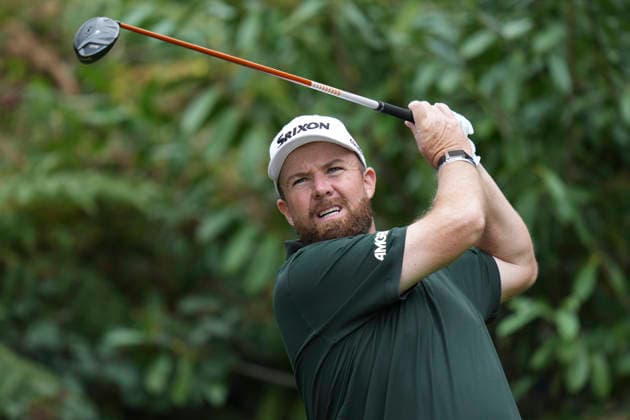 VIRGINIA WATER, ENGLAND - SEPTEMBER 19: Shane Lowry (IRE) plays from the seventh tee during Round 3 at the BMW PGA, Golf Herren Championship at Wentworth Golf Club, Virginia Water on September 19, 2026 in Surrey, England The BMW PGA Championship