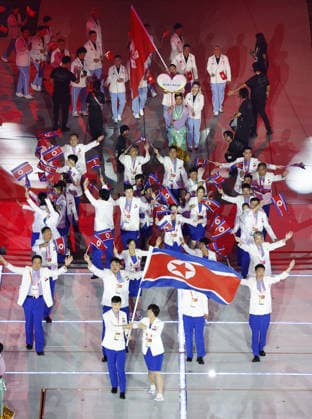 Aichi-Nagoya Asian Games: Opening ceremony North Korea s delegation marches during the opening ceremony of the Aichi-Nagoya Asian Games at Mizuho Park Athletic Stadium in Nagoya, central Japan, on Sept. 19, 2026.  A14AA0005627974P