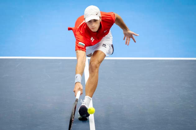 Tennis Davis Cup match between Denmark and Bulgaria Bulgaria s Alexander Donski during the Davis Cup match between Denmark and Bulgaria at Royal Stage, Hilleroed, Saturday, September 19, 2026. (Photo: Sebastian Elias Uth Ritzau Scanpix) , Denmark Copyright: SebastianxEliasxUthx spdk20260919-131940-L