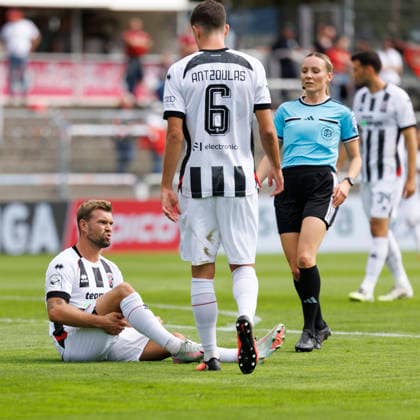 KOELN, GERMANY - SEPTEMBER 19, 2026: Yannick Deichmann (FC Ingolstadt, 20) is injured during the 3rd division match on gameday 7 between Viktoria Koeln vs. FC Ingolstadt at the Sportpark Hoehenberg on September 19, 2026 in Koeln, Germany. DFL REGULATIONS PROHIBIT ANY USE OF PHOTOGRAPHS AS IMAGE SEQUENCES AND OR QUASI-VIDEO. Nordrhein-Westfalen Germany Copyright: xAxelxKohringx