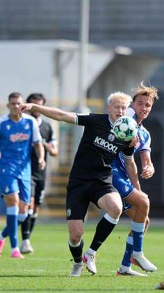 19.09.2026, Dietmar-Hopp-Stadion, Hoffenheim, GER, 3. Liga, 7. Spieltag: TSG 1899 Hoffenheim II vs SV Meppen, Jona Borsum (SV Meppen 4) DFL REGULATIONS PROHIBIT ANY USE OF PHOTOGRAPHS AS IMAGE SEQUENCES AND OR QUASI-VIDEO. Hoffenheim Baden-Württemberg Dietmar-Hopp-Stadion