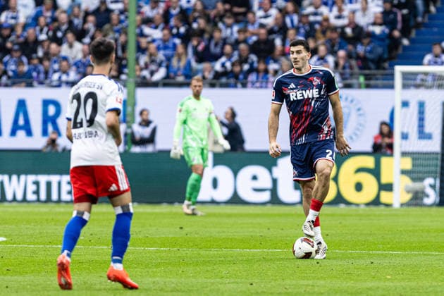 1. Fußball Bundesliga: Hamburger SV - 1. FC Köln; 19.09.2026 Luka Lochoshvili (1. FC Köln, 24) 1. Fußball Bundesliga 4. Spieltag: Hamburger SV - 1. FC Köln; Volksparkstadion, Hamburg; 19.09.2026 DFL regulations prohibit any use of photographs as image sequences and or quasi video. Copyright: xBEAUTIFULxSPORTS Buriakovx