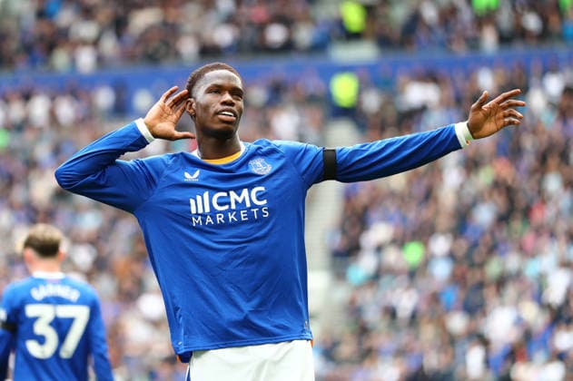 LIVERPOOL, ENGLAND, SEPTEMBER 19: Thierno Barry of Everton FC celebrates scoring to make it 1:0 during the Premier League 2026 27 match between Everton and Ipswich Town at the Hill Dickinson Stadium in Liverpool, England. (Photo by Barkley Costello Sports Press Photo) (Barkley Costello Sports Press Photo SPP) Copyright: xBarkleyxCostello SportsxPressxPhotox xSPPx spp-en-BaCoPrPh-SPP26a_barkleyc_1609_ 013