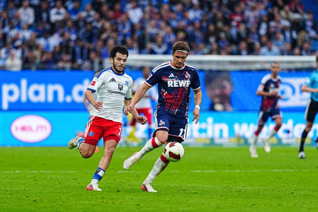 Zakaria El Ouahdi (Hamburger SV, 07), Alessio Castro-Montes (1. FC Köln, 17) GER, Hamburger SV vs. 1. FC Köln, Fußball, 1. Bundesliga, Spieltag 04, Saison 2026 2027, 19.09.2026 DFL REGULATIONS PROHIBIT ANY USE OF PHOTOGRAPHS AS IMAGE SEQUENCES AND OR QUASI-VIDEO GER, Hamburger SV vs. 1. FC Köln, Fußball, 1. Bundesliga, Spieltag 04, Saison 2026 2027, 19.09.2026 Hamburg Copyright: xEibner-Pressefoto MarcelxvonxFehrnx EP_MFN