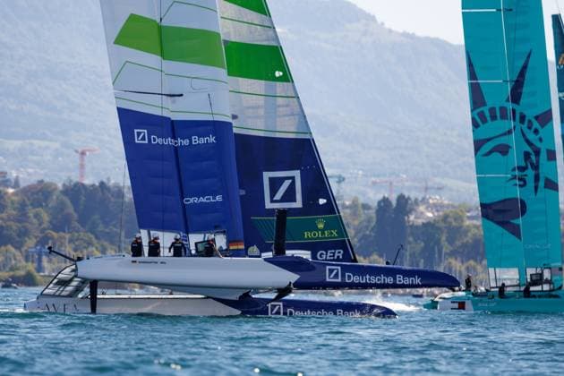 ROLEX SAIL GP PHOTOPQR LE DAUPHINE Grégory YETCHMENIZA ; Genève ; 19 09 2026 ; Genève (Suisse), 19 septembre Le Rolex SailGP Championship organise ce week-end sa onzième étape de la saison à Genève. Considérée comme la compétition nautique la plus spectaculaire au monde, elle réunit 13 équipes s’affrontant au plus près du rivage, à des vitesses atteignant 100 km h. Grégory Yetchmeniza Le Dauphiné Libéré Geneva, France, sept 19th 2026 The Rolex SailGP Championship is holding its eleventh stage of the season this weekend in Geneva. Considered the most spectacular sailing competition in the world, it brings together 13 teams competing close to the shore, at speeds reaching 100 km h. Genève France  Copyright: xPHOTOPQR LExDAUPHINE MAXPPPxGrégoryxYETCHMENIZAx 20260919JDL9402 20260919JDL9402