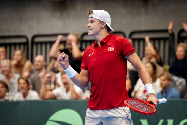 Denmark Davis Cup match between Denmark and Bulgaria Denmark s Holger Rune after the Davis Cup match between Denmark and Bulgaria at Royal Stage, Hilleroed, Saturday, September 19, 2026. (Photo: Sebastian Elias Uth Ritzau Scanpix) , Denmark Copyright: SebastianxEliasxUthx spdk20260919-174049-L