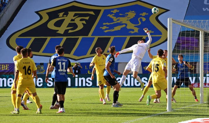 19.09.2026, Fussball, Herren, 3. Liga, Saison 2026 2027, 1. FC Saarbrücken - SG Sonnenhof Großaspach, Maximilian Reule (SG Sonnenhof Großaspach) Saarbrücken Ludwigsparkstadion Saarland Deutschland Copyright: xFabianxKleerx